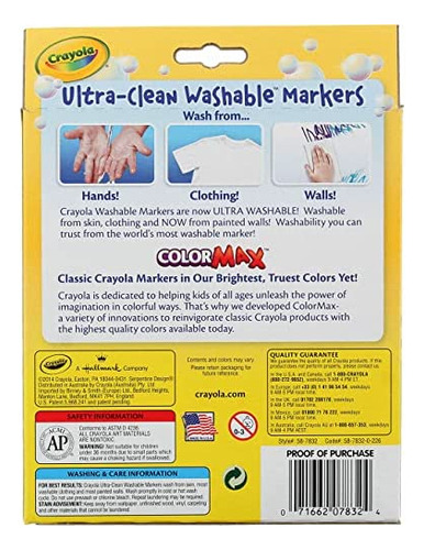 Crayola Bold Color Broad Line Marcadores Lavables 8 Unidades