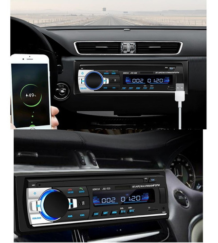 Imagen 3 de 6 de Reprodutor Carro Mp3 Usb/sd/wma/mav/fm/ 60wx4