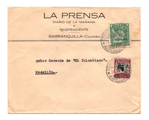 Sobre Diario La Prensa 1937 Barranquilla