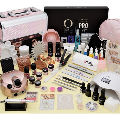 Kit Uñas Qbexa Prokit Organic Nails Neceser Lámpara Pulidora | Envío gratis