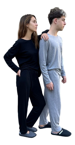 Imagen 5 de 9 de Pijama Unisex Andy Mujer Hombre Mangas Largas Invierno