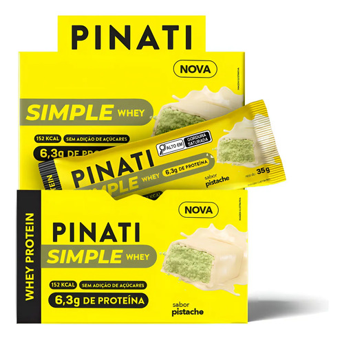 Whey Barra Proteína Zero, Pistache 35g (cx 16 Und) - Pinati