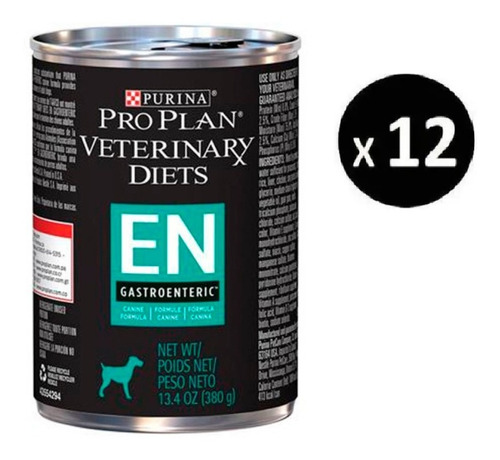 Pro Plan Canine En  Gastroenteric 12 Latas De 380g.