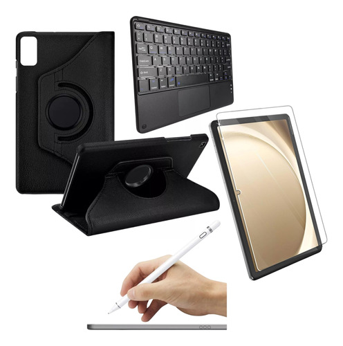 Forro 360 + Teclado Touchpad + Vidrio + Pencil Para Tablet