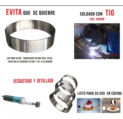 Aro De Acero Inoxidable ( 9 Cm X 2 Cm ) 10 Piezas