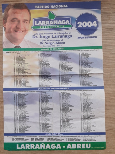 Elecciones Nacionales 2004 Lista 2004 Partido Nacional