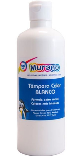 Tempera Color Blanco 500 Ml Murano