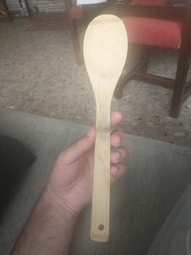 Cucharón Cuchara Sopera De Madera Usada