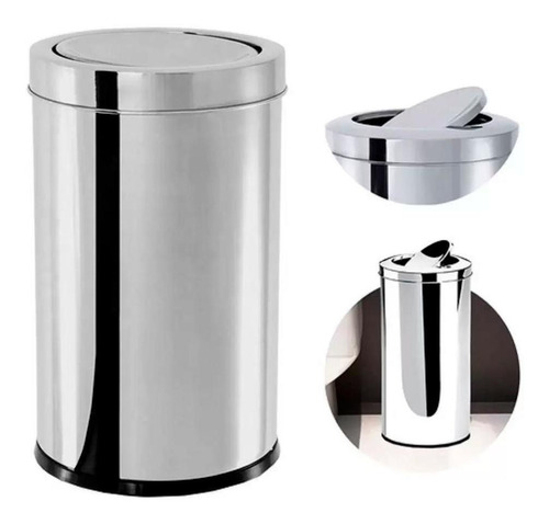 Lixeira Brinox Decorline C/ Tampa Basculante 7,8l Em Inox