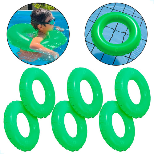 6 Boia Inflável Circular Infantil Colorida Piscina Redonda