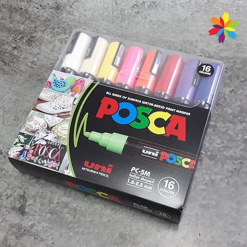 Set Posca Soft 16 Marcadores Pc 5m Punta Mediana