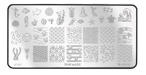 Placa Stamping Pink Mask #39  Mermaid