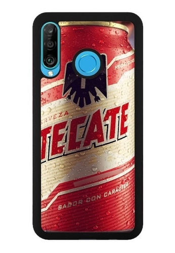 Funda Protector Para Huawei Lata Cerveza Rojo Dorado