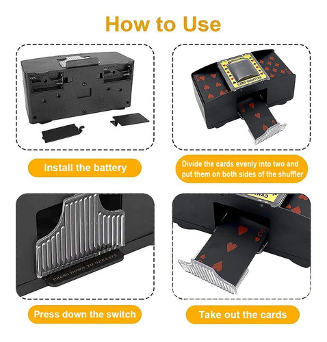 Automatic Card Shuffler For 1-6 Deck Cards Usb/battery