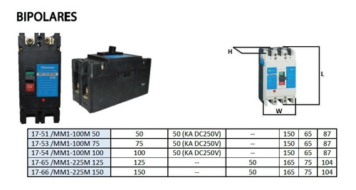 Breakers Caja Moldeada Mm1-100m 2x100a