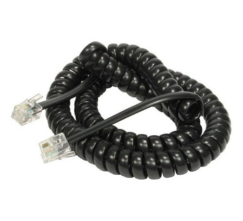 Extension Telefono Negra 15 Pies Espiral Ta-314 Paq. 2 Pcs.