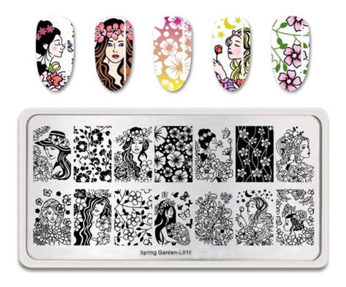 Placa Stamping Born Pretty Spring Garden L010