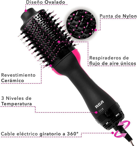 Imagen 2 de 4 de Cepillo De Aire Secador Rca Rc-p10 Electrico