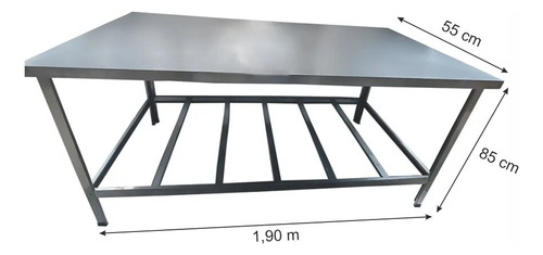 Mesa Inox Industrial Padaria Com Paneleiro Inferior 2m Sebem