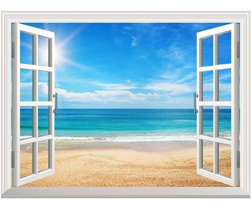  Removable Wall Stickerwall Mural  Beautiful Summer Sea...