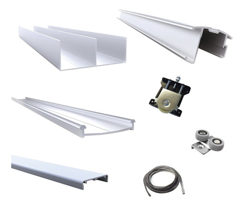 Kit Frente Placard Corredizo Aluminio Plus 3 Mt 2 Pt