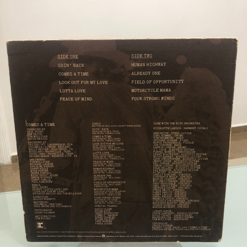 Lp Neil Young - Comes A Time, Lp Usa (usado) Estandar (Usado)