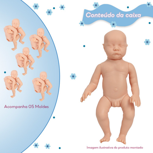 Kit 5 Molde Boneco Levi Torso De Silicone Para Confecção