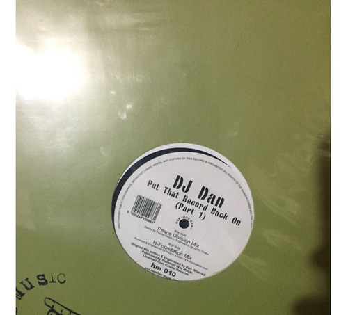 Dj Dan - Put That Record Back On   - Vinyl 12 