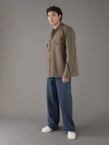 Sobrecamisa Calvin Klein Con Monograma Verde Hombre