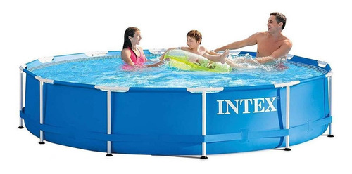 Imagen 2 de 2 de Alberca estructural redonda Intex 28210 con capacidad de 6503 litros de 366cm de diámetro azul diseño mosaico