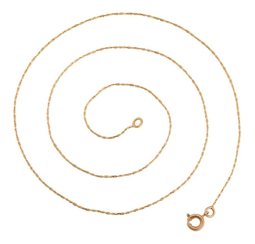 Cadena Oro 18k Lam Tejido Calidad Premium 45cm X 1mm Moda