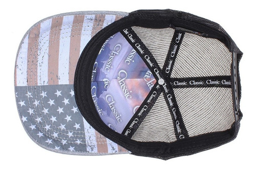 Imagem 4 de 4 de Boné Cinza Com Tela E Aba Estampada Eua Classic 27641