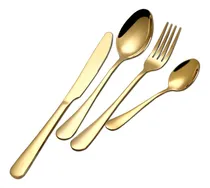 Comprar Faqueiro Jogo De Talheres 24 Peças Aço Inox Dourado