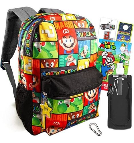 Mochila Super Mario Para Niños, Paquete De Suministros Esc.