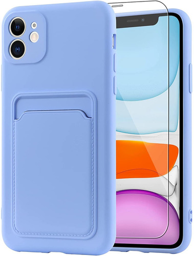 Funda Para iPhone 11, Celeste/con Tarjetero/6.1 In