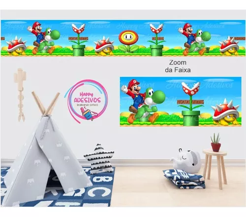 Faixa Decorativa Infantil Papel de Parede Border Para Quarto Bebê Jogo  Super Mário