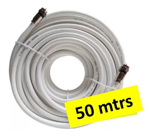 Rollo 50 Metros Cable Coaxial Rg6 Blanco, Inter, Movistar