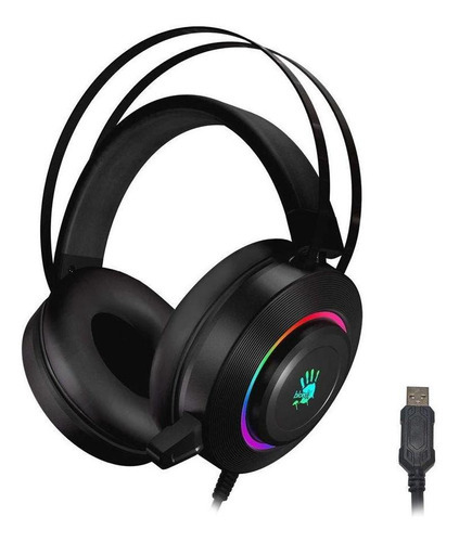 Headset Gamer Usb 7.1 Bloody G521 Rgb Com Microfone Preto