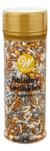 Sprinkles Navideños Estrellas Plata Y Dorado 121g Wilton