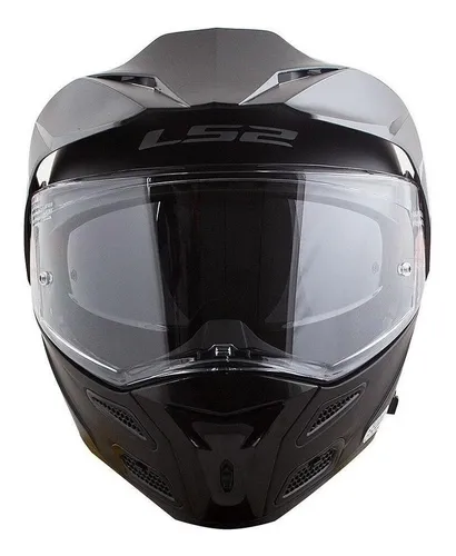 Casco Moto Abatible Ls2 Certificado Hombre Mujer Ece Color Negro