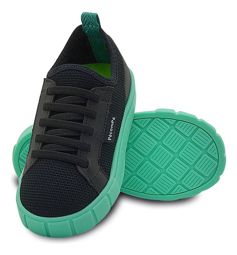 Tênis Pé Com Pé Preto/verde - Estilo Moderno