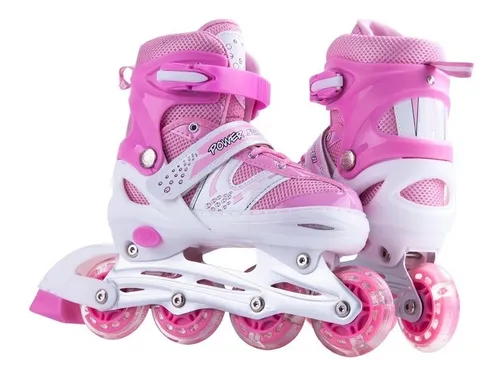 Patines + Kit Protección Niña Deporte Infantil TALLA 34 GENERICO