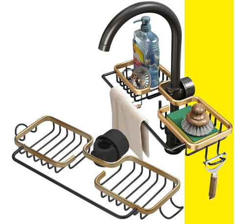 Escurridor De Esponjas Soporte Jabón Grifo Llave Metalico