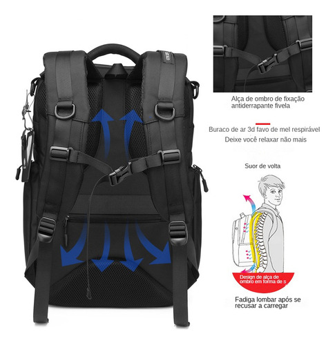 Mochila Para Computador De Viagem Masculina Impermeável