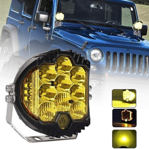 Faro Redondo 5 Pulgadas Ambar Off Road Jeep Led Cree 50w