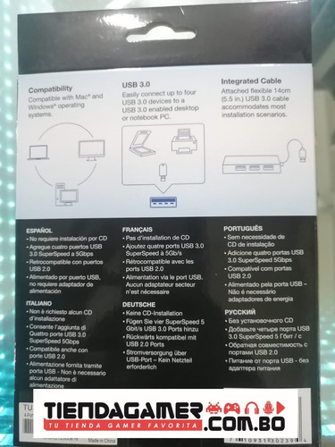 Imagen 5 de 6 de Mini Hub Usb 3.0 De 4 Puertos Tu3-h4e Trendnet, Versión V2.