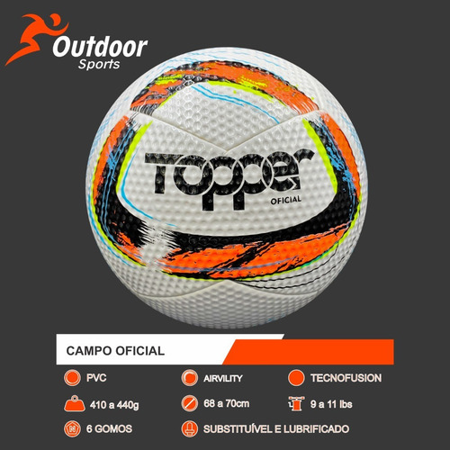 Imagem 4 de 4 de Bola Futebol De Campo Topper Samba Td1 Oficial Tecnofusion