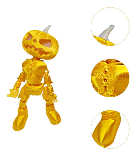 Muñeca De Calabaza Con Decoración Luminosa De Halloween, Dor