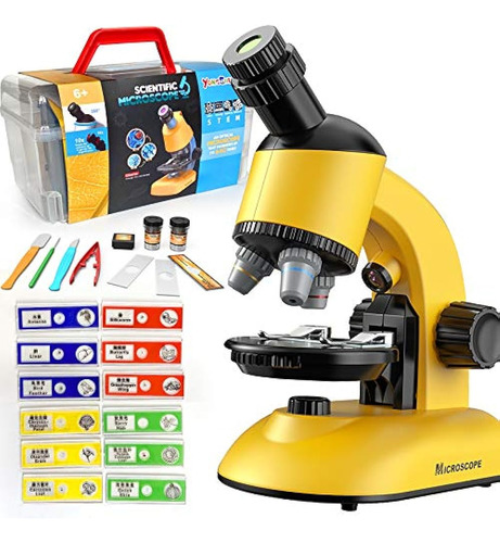 Microscopio Para Niños, Kit De Microscopio Led 40x-1200x Amp