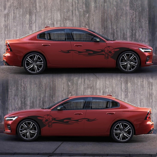 Conjunto De Adesivos De Carro D-964 Com Desenho De Caveira E